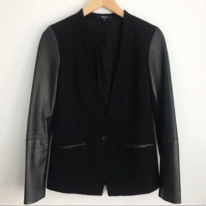 Madewell Black leather detail Blazer like new